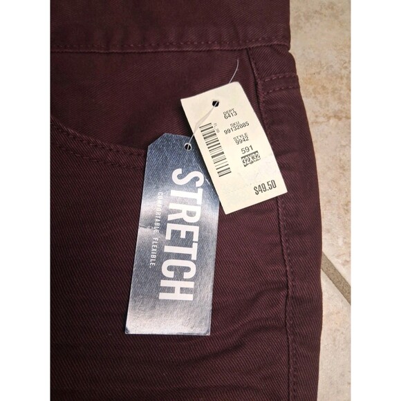 New Aeropostale Pants Mens 32/32 Maroon Denim Skinny Stretch Button Up Jeans - Picture 2 of 6